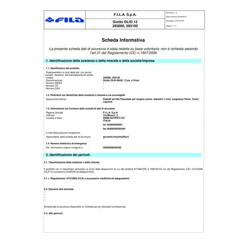 Pastelli ad olio Giotto Maxi in conf. da 24 colori assortiti F293800